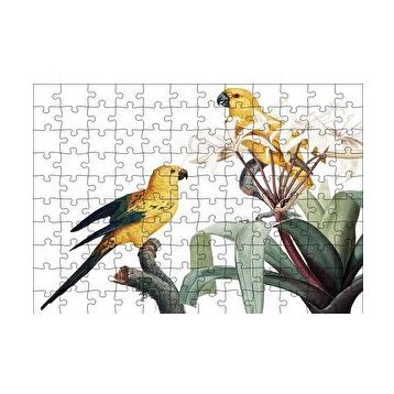Cakapuzzle Dallar Arasında Sarı Papağanlar Gravür 120 Parça Ahşap Puzzle