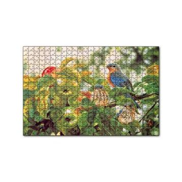 Cakapuzzle Dallarda Elmalar ve Renkli Kuşlar 120 Parça Ahşap Puzzle
