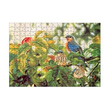 Cakapuzzle Dallarda Elmalar ve Renkli Kuşlar 120 Parça Ahşap Puzzle