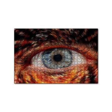 Cakapuzzle Damarlı Mavi Göz Makro Çekim 120 Parça Ahşap Puzzle