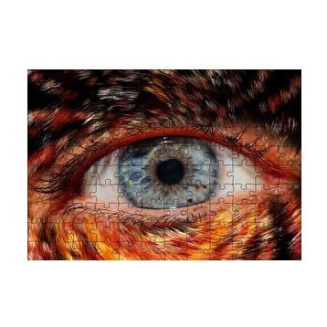 Cakapuzzle Damarlı Mavi Göz Makro Çekim 120 Parça Ahşap Puzzle
