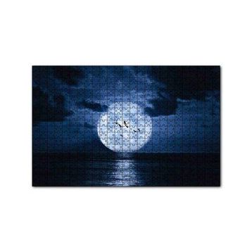 Cakapuzzle Deniz Bulutlar Kuşlar ve Süper Ay 120 Parça Ahşap Puzzle