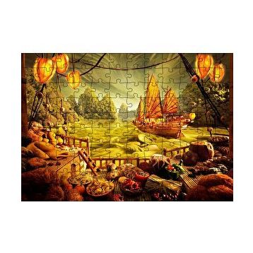 Cakapuzzle Deniz Mahsulu Sebzelerden Kemi Doğa Manzarası 120 Parça Ahşap Puzzle
