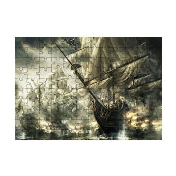 Cakapuzzle Deniz Savaşındaki Yelkenli Gemiler 120 Parça Ahşap Puzzle