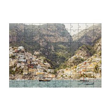 Cakapuzzle Deniz ve Yalçın Kayalıklardaki Evler 120 Parça Ahşap Puzzle