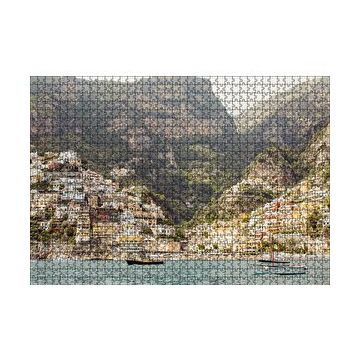 Cakapuzzle Deniz ve Yalçın Kayalıklardaki Evler 120 Parça Ahşap Puzzle