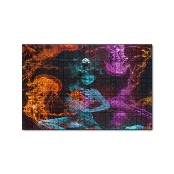 Cakapuzzle Denizanalarıyla Süzülen Kız 120 Parça Ahşap Puzzle