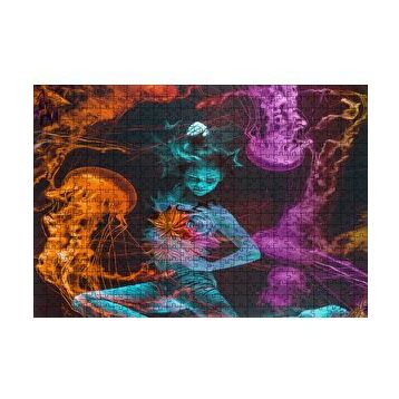 Cakapuzzle Denizanalarıyla Süzülen Kız 120 Parça Ahşap Puzzle