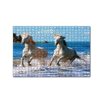 Cakapuzzle Denizde Koşan Beyaz Atlar 120 Parça Ahşap Puzzle