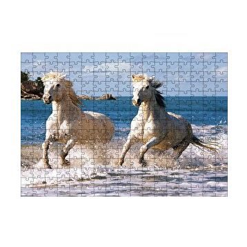 Cakapuzzle Denizde Koşan Beyaz Atlar 120 Parça Ahşap Puzzle