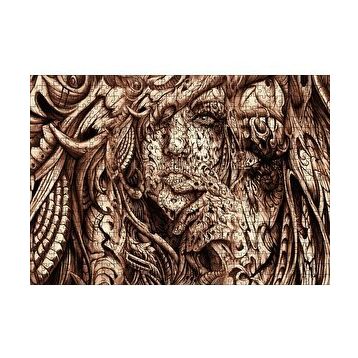Cakapuzzle Desenler Arasında Gizli Kadın Yüzü 120 Parça Ahşap Puzzle