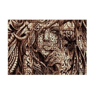 Cakapuzzle Desenler Arasında Gizli Kadın Yüzü 120 Parça Ahşap Puzzle