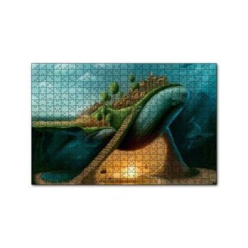 Cakapuzzle Dev Balinanın Sırtındaki Şehir 120 Parça Ahşap Puzzle