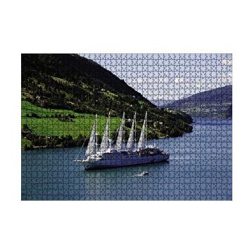 Cakapuzzle Dev Beyaz Yelkenli Manzara 120 Parça Ahşap Puzzle