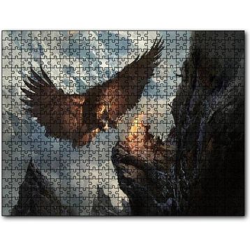 Cakapuzzle Dev Kartal ve Kayalıktaki Savaşçılar Puzzle