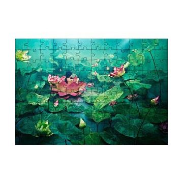 Cakapuzzle Dev Lotus Yaprakları 120 Parça Ahşap Puzzle