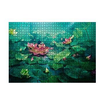 Cakapuzzle Dev Lotus Yaprakları 120 Parça Ahşap Puzzle