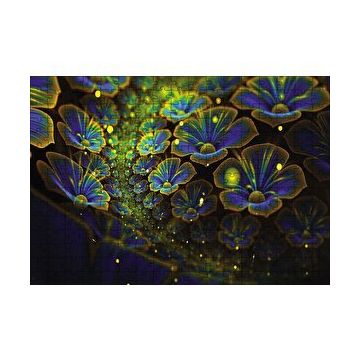 Cakapuzzle Dev Mavi Sarı Çiçekler 120 Parça Ahşap Puzzle