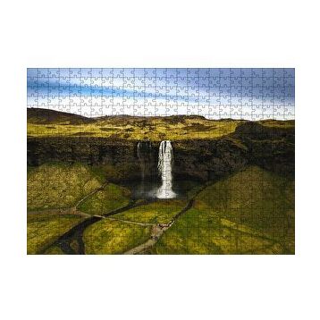 Cakapuzzle Dev Şelale ve Yemyeşil Çevre 120 Parça Ahşap Puzzle