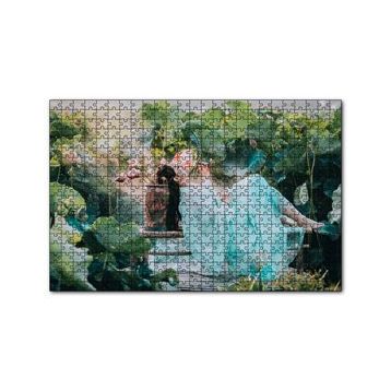 Cakapuzzle Dev Yapraklar Arasındaki Japon Kız 120 Parça Ahşap Puzzle