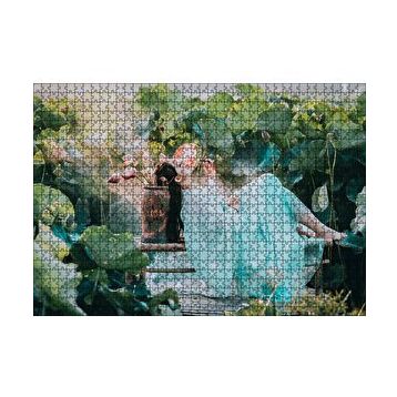 Cakapuzzle Dev Yapraklar Arasındaki Japon Kız 120 Parça Ahşap Puzzle