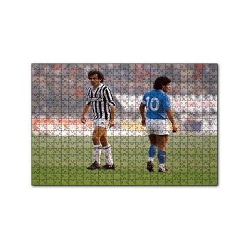Cakapuzzle Diego Maradona Michel Platini 120 Parça Ahşap Puzzle