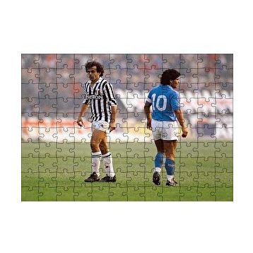 Cakapuzzle Diego Maradona Michel Platini 120 Parça Ahşap Puzzle