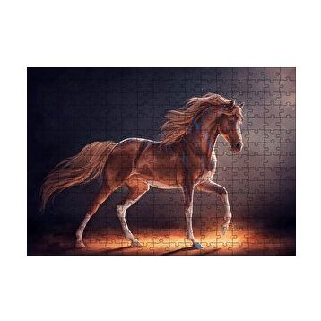 Cakapuzzle Dijital Sanat Kahverengi At Görseli 120 Parça Ahşap Puzzle