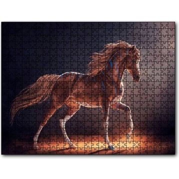 Cakapuzzle Dijital Sanat Kahverengi At Görseli 120 Parça Puzzle