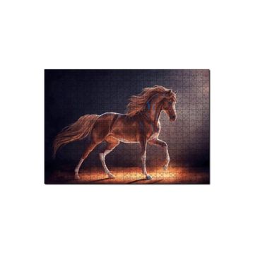 Cakapuzzle Dijital Sanat Kahverengi At Görseli 120 Parça Puzzle