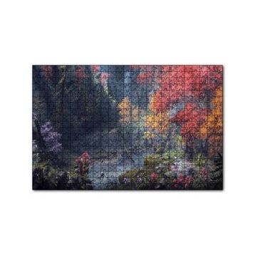 Cakapuzzle Dijital Sanat Manzara Orman Dere Görseli 120 Parça Ahşap Puzzle