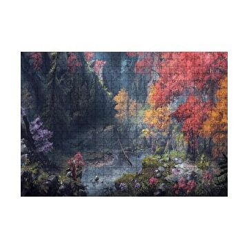 Cakapuzzle Dijital Sanat Manzara Orman Dere Görseli 120 Parça Ahşap Puzzle