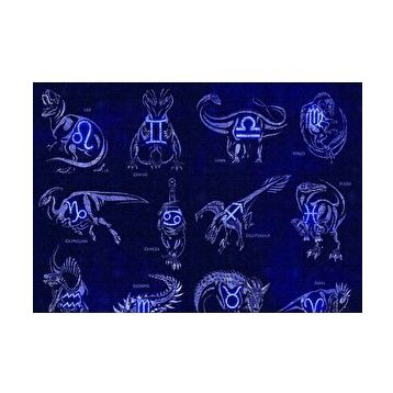 Cakapuzzle Dinozorlu Burç Sembolleri Neon 120 Parça Ahşap Puzzle
