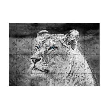 Cakapuzzle Dişi Aslan Monochrome 120 Parça Ahşap Puzzle