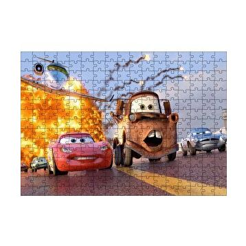 Cakapuzzle Disney Cars Şimşek McQueen ve Mater 120 Parça Ahşap Puzzle
