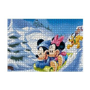 Cakapuzzle Disney Mickey Mouse Minnie Mouse Plüton Kar 120 Parça Ahşap Puzzle