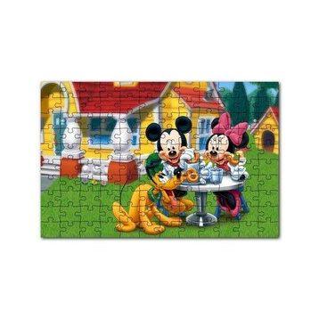 Cakapuzzle Disney Mickey Mouse Minnie Mouse ve Pluto 120 Parça Ahşap Puzzle