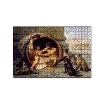 Cakapuzzle Diyojen Köpekleri ve Fıçısı 120 Parça Ahşap Puzzle