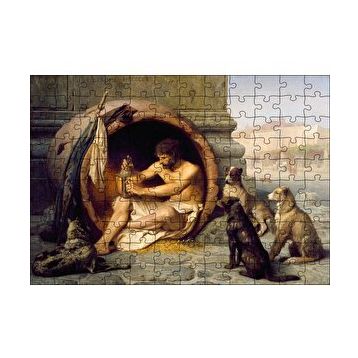 Cakapuzzle Diyojen Köpekleri ve Fıçısı 120 Parça Ahşap Puzzle