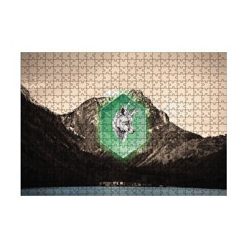 Cakapuzzle Doğa Geometrik Kurt Başı 120 Parça Ahşap Puzzle
