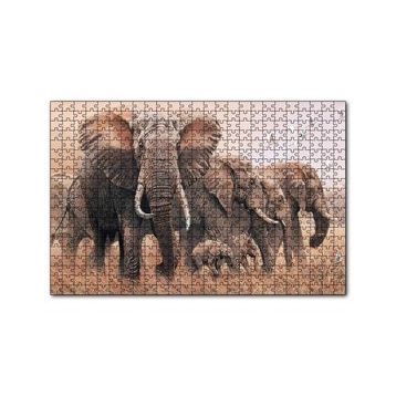 Cakapuzzle Doğada Fil Ayleleri Kuşlar Görseli 120 Parça Ahşap Puzzle