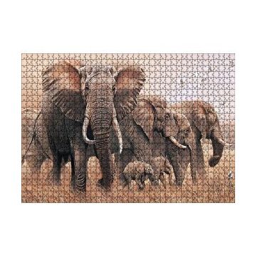 Cakapuzzle Doğada Fil Ayleleri Kuşlar Görseli 120 Parça Ahşap Puzzle