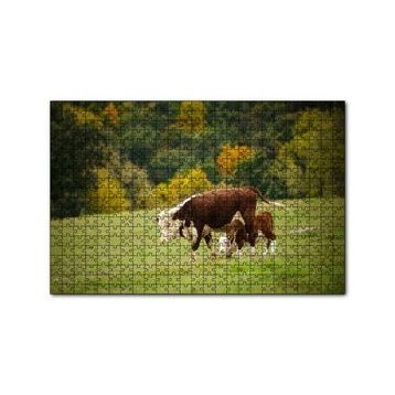 Cakapuzzle Doğada Öküz Ve Dana Koşturmacası Görseli 120 Parça Ahşap Puzzle