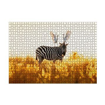 Cakapuzzle Doğada Zebra Ve Kuşlar Görseli 120 Parça Ahşap Puzzle