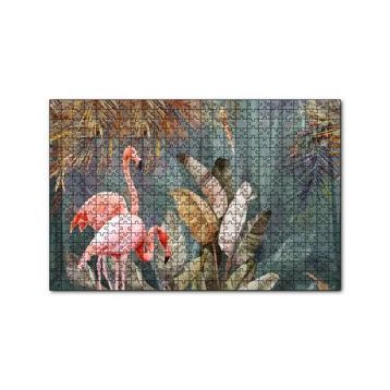 Cakapuzzle Doğadaki Çift Filamingo Görseli 120 Parça Ahşap Puzzle