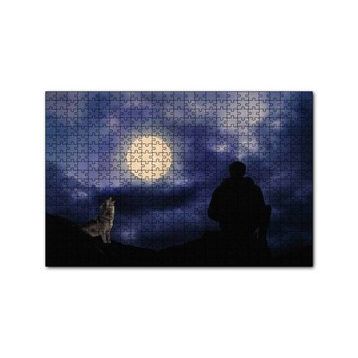 Cakapuzzle Dolun Ay Mehtap Adam Kurt 120 Parça Ahşap Puzzle