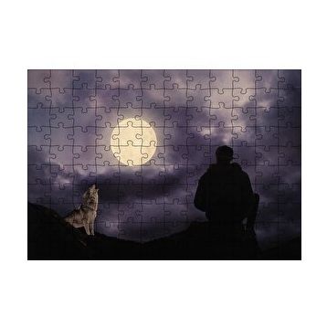 Cakapuzzle Dolun Ay Mehtap Adam Kurt 120 Parça Ahşap Puzzle
