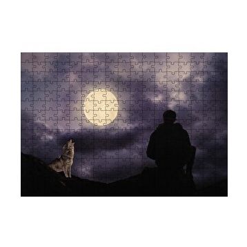 Cakapuzzle Dolun Ay Mehtap Adam Kurt 120 Parça Ahşap Puzzle