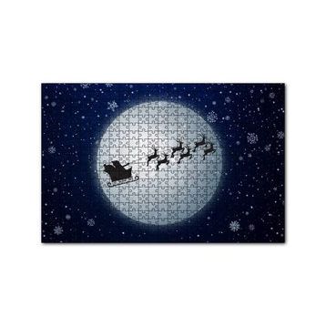Cakapuzzle Dolunay Geyikler Kar Taneleri ve Noel Baba 120 Parça Ahşap Puzzle