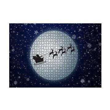 Cakapuzzle Dolunay Geyikler Kar Taneleri ve Noel Baba 120 Parça Ahşap Puzzle